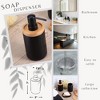 Evideco French Home Goods Elegant Soap Dispenser - Polyresin and Bamboo Design, Refillable Liquid Pump - 3 of 4