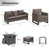 Buenhomino 7 Piece Wicker Outdoor Furniture Set with Thick Cushions, High Back Patio Furniture Set with PE Rattan Chairs and Square Fire Pit Table - 4 of 4