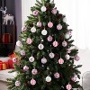 Joyfy Christmas Ornaments, Christmas Tree Decorations Indoor, 36 Pcs Pink and White 2.3" Shatterproof Hanging Balls for Tree & Wreath Xmas Decor - 4 of 4