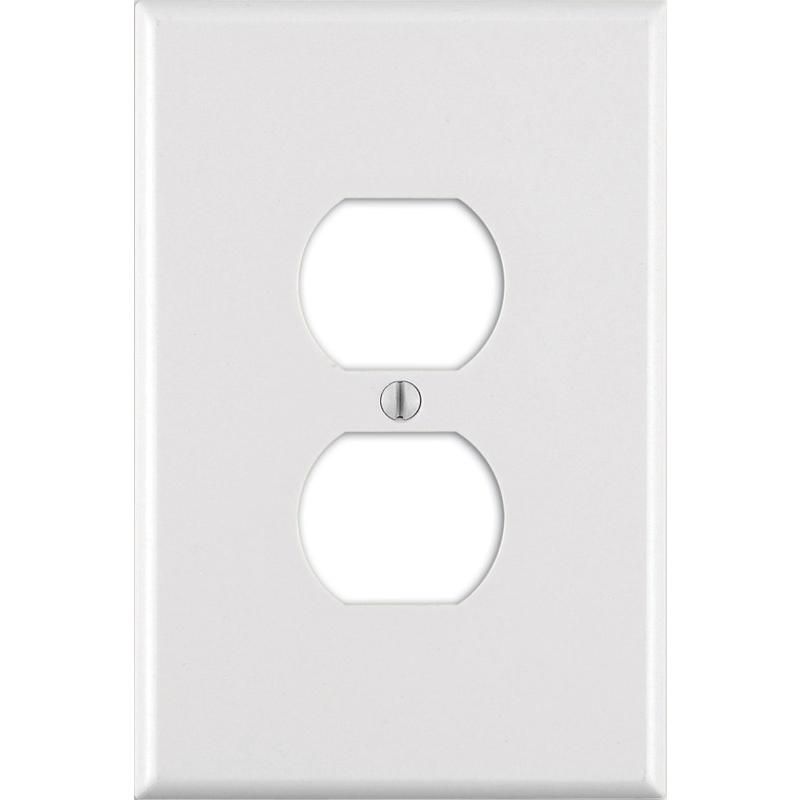 Leviton White 1 gang Thermoset Plastic Duplex Wall Plate (Model No. 88103) (Pack of 25), 1 of 2