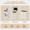 3 in 1 Vanity Desk with open Top Mirror,Small Make Up Vanity Set with Visible Glass Desktop,Compact Makeup Vanity with Drawers - 3 of 4