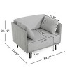 39'' Oversized Upholstered Lounge Chair with Wide Seat and Metal Legs,Modern Accent Chair for Living Room or Bedroom–Maison Boucle - 3 of 4