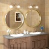 Apmir Round High Quality Aluminum Alloy Framed French Cleat Mounted Wall Decor Bathroom Vanity Mirror in matte black with 5-Year Warranty - 3 of 4