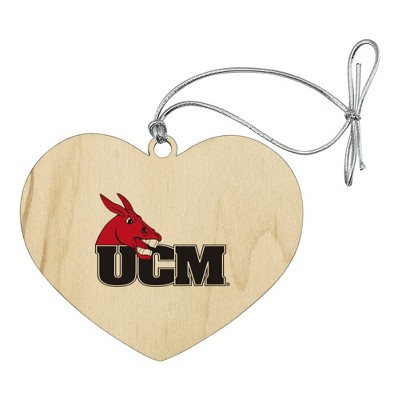 University of Central Missouri Primary Logo Heart Love Wood Christmas Tree Holiday Ornament