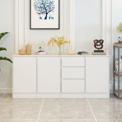 Famapy Modern Dresser Featuring Adjustable Shelving Inclined Hidden Handles and Abundant Storage