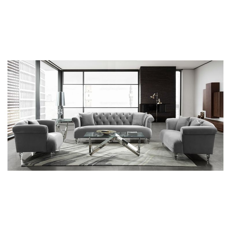 Elegance Contemporary Sofa Velvet Gray - Armen Living, 5 of 6