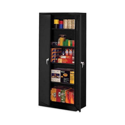 Alera 78" Black Heavy-Duty Steel Storage Cabinet with Adjustable Shelves