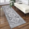 Washable Non Slip Low Pile Area Rug for Living Room Vintage Floral Indoor Carpet Stain Resistant Foldable Floor Cover - 4 of 4