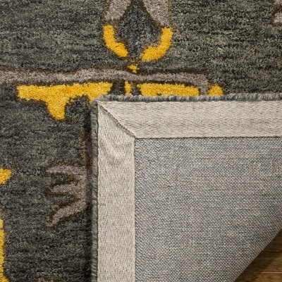 Handmade Gray Round Wool Tufted Area Rug, 30"