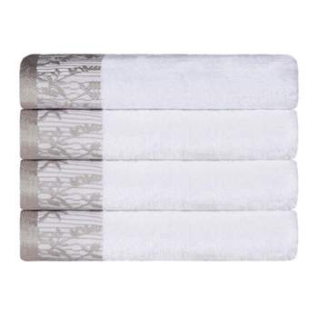 4 Piece Bath Towel Set, Rayon From Bamboo And Cotton, Plush And Thick,  Solid Terry Towels With Dobby Border, Cocoa - Blue Nile Mills : Target