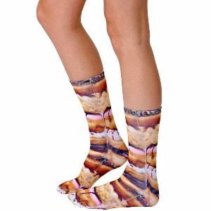 Living Royal Stacked Donuts Photo Print Crew Socks - 1 of 2