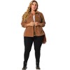 Agnes Orinda Women's Plus Size Corduroy Casual Winter Stand Collar Boyfriend Fashion Jackets - 3 of 4