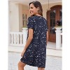 Ekouaer Nightgowns for Women 2 Pack Button Down Sleepshirt Short Sleeve Nightshirt Soft Sleepwear V Neck Pajama Dress - 4 of 4