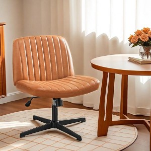 GlasFlength Task and Chairs Seating, Cross Legged Seating Sets, No Wheels Armless Swivel Home Office Chair, Gray, 25.98"*19.45"*34.45" - 1 of 4