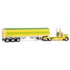 First Gear DCP 1/64 Yellow & Green Peterbilt 379 Day Cab with Lode King Grain Trailer 60-1969 - 2 of 4
