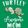 Junior's Design By Humans Turtley Awesome Mom Turtle with Flower By animalshop T-Shirt - 2 of 2