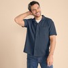 Lands' End Men's Short Sleeve Textured Cable Camp Collar Button Through Shirt - 4 of 4