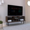 53.9" Manufactured Wood TV Stand for TVs up to 60" with Three Open Shelves, Two Flexible Drawers, and Interior Storage for Living Room - 2 of 4