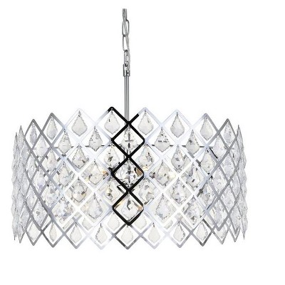 Lyla 21" Chrome Crystal Pendant Light