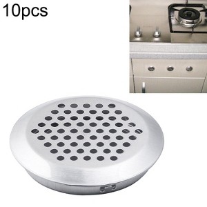 10pcs Bevel Surface 29mm Cabinet Round Air Vent Stainless Steel Louvered Grille Cover Vents with Little Holes - 1 of 4