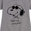 - Peanuts - Cool Joe Keep On Smiling Graphic Short Sleeve Fleece Dress - 2 of 4