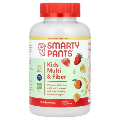 SmartyPants Kids Multi and Fiber, Lemon, Orange & Strawberry Banana, 120 Gummies