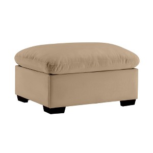 CAVINAS Luxury Velvet Storage Ottoman Bench with Cloud-Inspired Design,Modern Footstool with Hidden Storage,Storage Bench for Bedroom,Entryway - 1 of 4