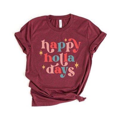 Simply Sage Market Women's Happy Holla Days Colorful Short Sleeve Graphic Tee