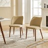 Elisa Mid-century Modern Upholstered Dining Chair Set of 2 | ARTFUL LIVING DESIGN-TAN - 2 of 4