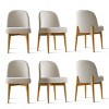 Upholstered Linen Dining Chairs with Solid Wood Legs, Modern Armless Fabric Chairs for Dining Room or Kitchen Table-Maison Boucle - 3 of 4