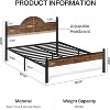 Queen Bed Frame with Wooden Height-Adjustable Headboard and Footboard, 12" Under Bed Storage, No Box Spring Needed - 3 of 4
