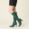 BLISSFUL STEP Women's Halloween Zipper Pointed Toe Stiletto Heel Knee High Boots - 4 of 4