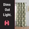 HLC.ME Liam Ogee Ikatt Damask Patterned Window Grommet Curtains Bedroom - Light Reducing Window Panels, Set of 2 - 3 of 4