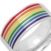 Steeltime Stainless steel rainbow enamel band ring. Size 9-12 - image 2 of 3