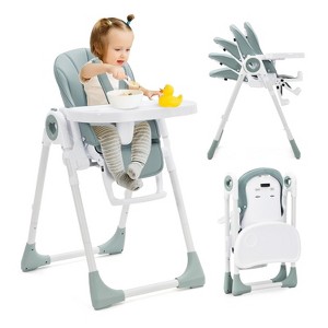 Baby High Chair for Toddlers 1-3 Years Old, Foldable Baby High Chair with Removable Tray, Lightweight Folding Chair with 5-Point Safety Harness - 1 of 4