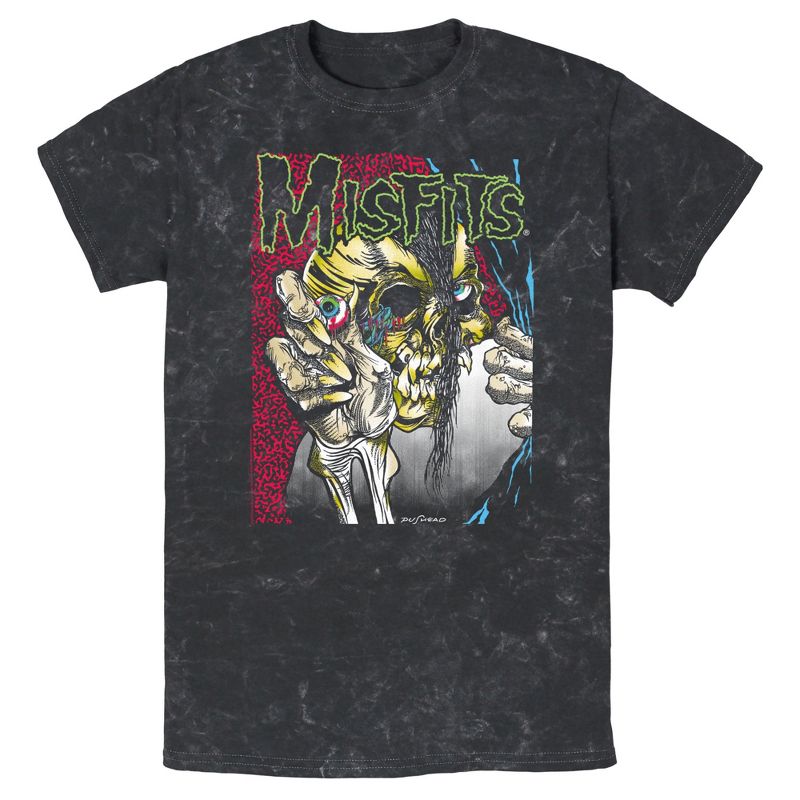 Men's Misfits Colorful Eye Skull Poster T-Shirt, 1 of 5