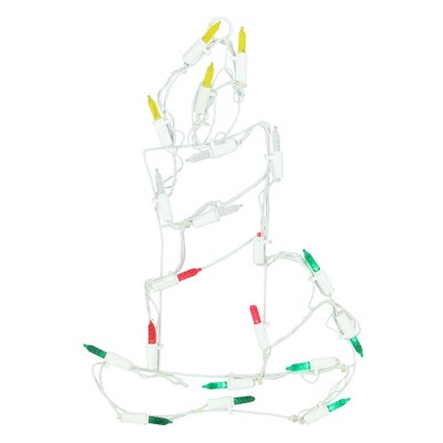 Northlight 12" Lighted White Battery Operated LED Candle Christmas Window Silhouette Decoration