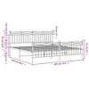 vidaXL White Metal Bed Frame with Constructed Headboard and Footboard - Modern Design, Full Size - 4 of 4