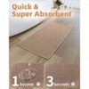 Non - Slip Bath - Mats Bathroom Rubber - Backing Braided Absorbent Washable Rug Fit Under Door Quick Dry Floor 24x47 Beige - 3 of 4