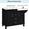 Akoasm 35.9 in. W Modern Top Sink Bathroom Vanity with 2 Soft Closing Doors and 2 Drawers-Black - 3 of 4