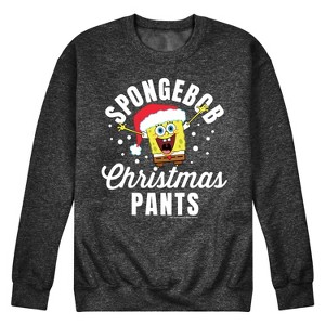 Men's - SpongeBob SquarePants - Christmas Pants Graphic Fleece Sweatshirt - 1 of 4