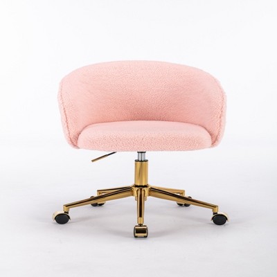 TopComfy Task and Office Chair Modern Height Adjustable Swivel Stylish Rotary Design for Bedroom Vanity Dorm, Pink, 23.7"*22.9"*17"