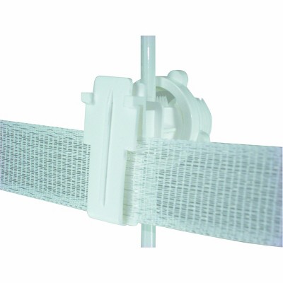 Field Guardian Round Post - 2" Polytape Screw on Insulator - White