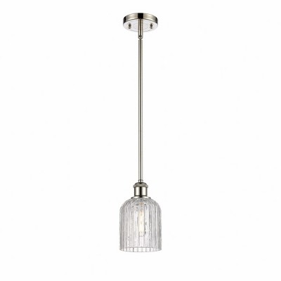 Bridal Veil - 1 Light Stem Hung Mini Pendant In Art Deco Style-9 Inches Tall and 5 Inches Wide