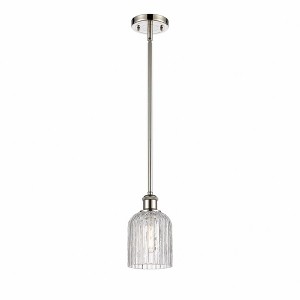 Bridal Veil - 1 Light Stem Hung Mini Pendant In Art Deco Style-9 Inches Tall and 5 Inches Wide - 1 of 1