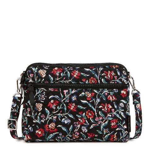 Vera Bradley Women's Cotton Triple Compartment Crossbody Bag Perennials  Noir : Target