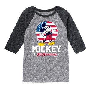 Boys' - Disney - All American Mickey Raglan Graphic T-Shirt - 1 of 4