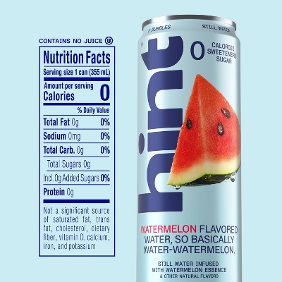 hint Watermelon Flavoured Still Water - 12 fl oz Can