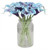 Duovlo 20pcs Calla Lily Bridal Wedding Bouquet Lataex Real Touch Artificial Flower Home Party Decor (Purple in Blue) - 3 of 4