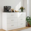 SUGIFT 6 Drawer Dresser, Modern Wood Chest of Drawers, White - 4 of 4